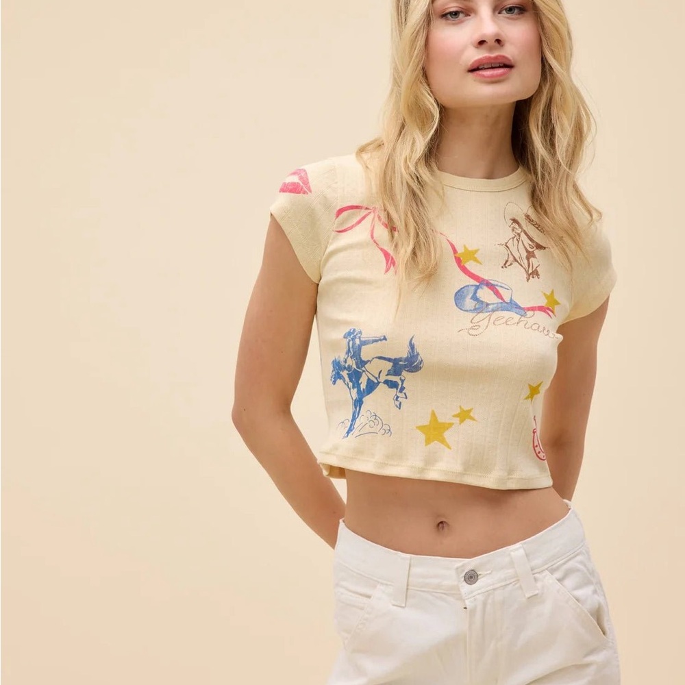 Daydreamer Western Flash Pointelle Tee - Picture 2 of 7